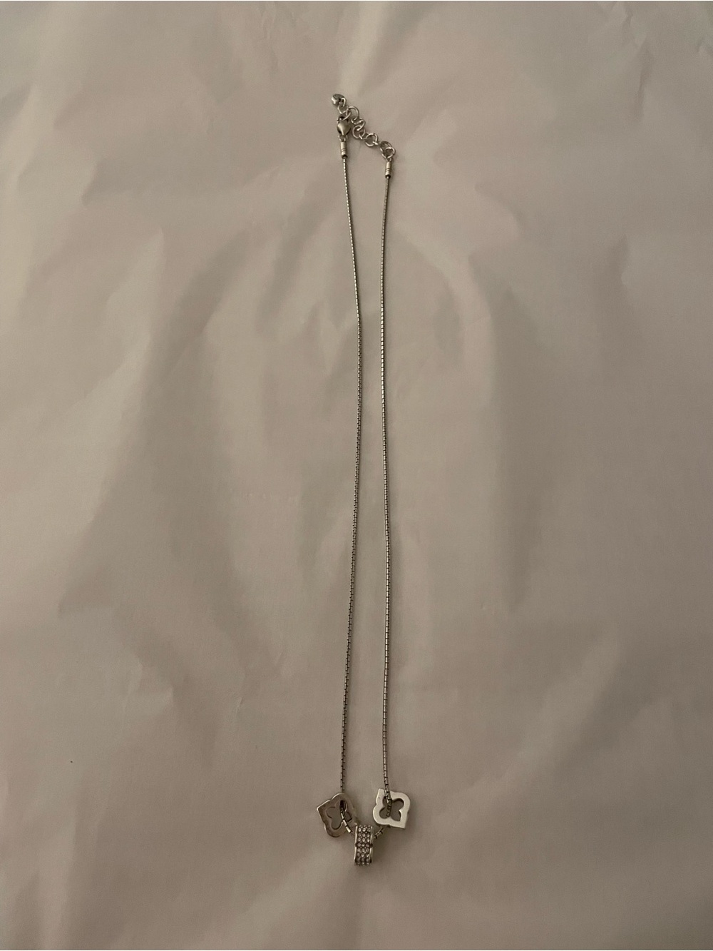 Brighton Silver Tone Necklace with Floral and Heart Charms